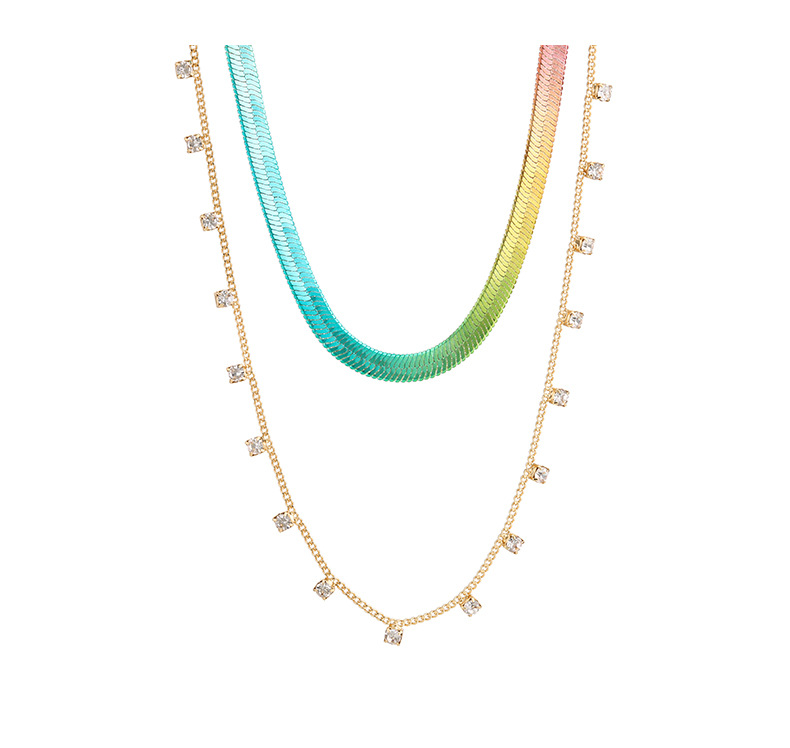 Le Cuivre Décontractée Style Simple Lignes Incruster Zircon Anneaux Bracelets Collier display picture 4