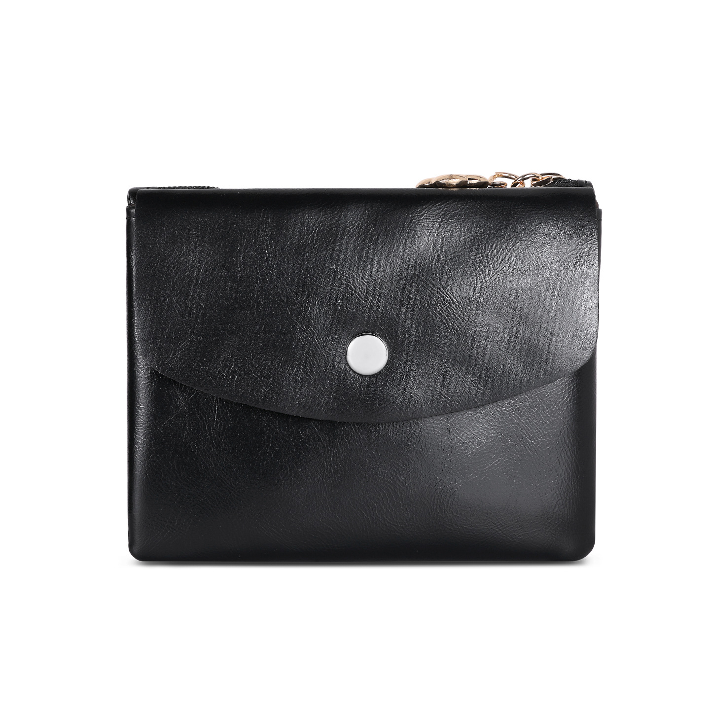 Mini bolso de cambio 2 - en - 1 bolso de tarjetas para hombres y mujeres, bolso corto de gran capacidad, bolso de doble capa de monedas de piel suave simple