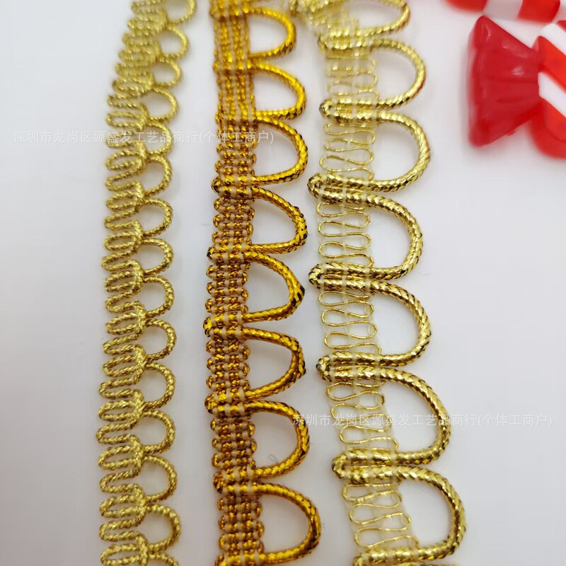 Classic Golden Single-Sided Arch-Shaped Semicircular Lace Clothing Accessories DIY Christmas Stage Decoration Lace Braided Belt