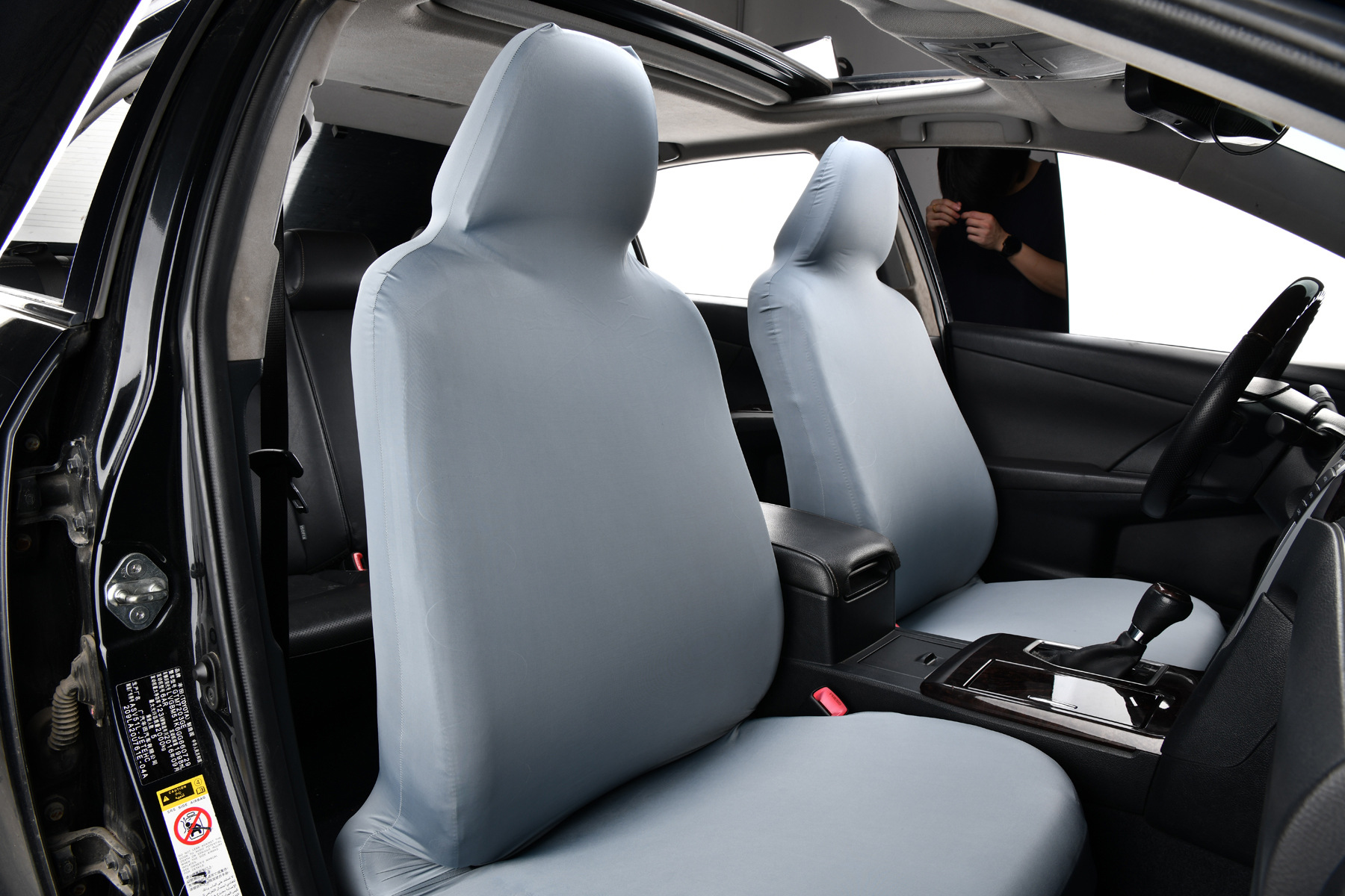 Ice Silk Elastic Non-Slip Car Seat Cover, Cooling B-Style Front Seat Single Universal Type Dustproof Car Seat Cover