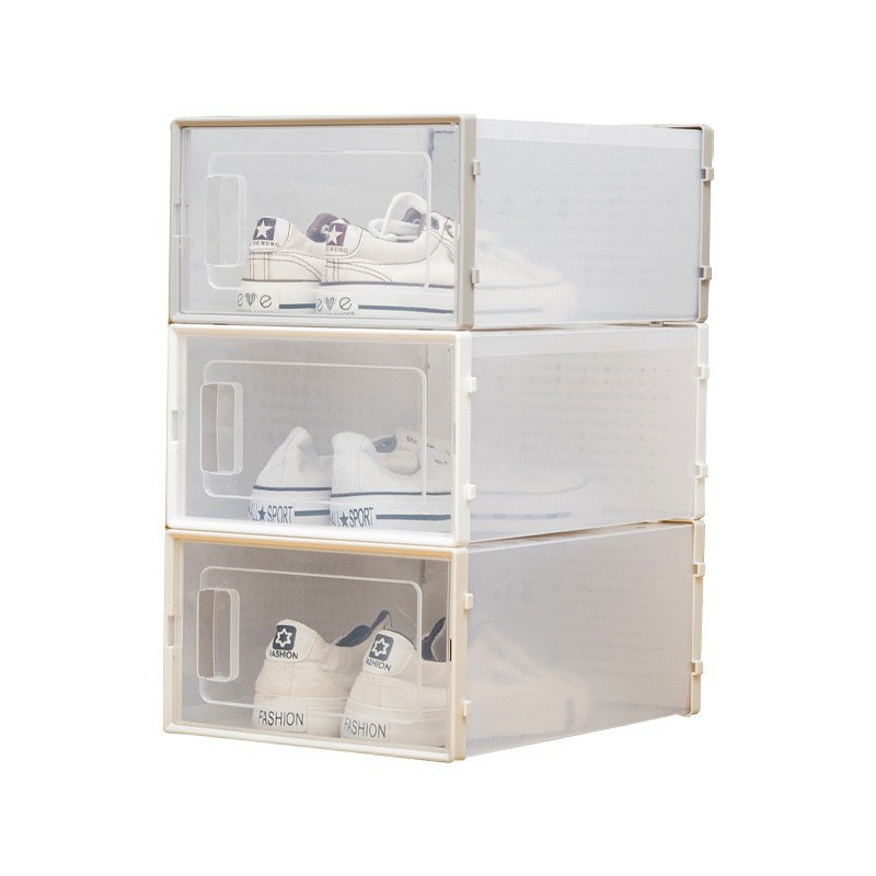 Caja de almacenamiento de zapatos de plástico transparente, caja de zapatos con tapa abatible, organizador de zapatos para el hogar, artefacto de almacenamiento de zapatos para mujer, caja de almacenamiento engrosada