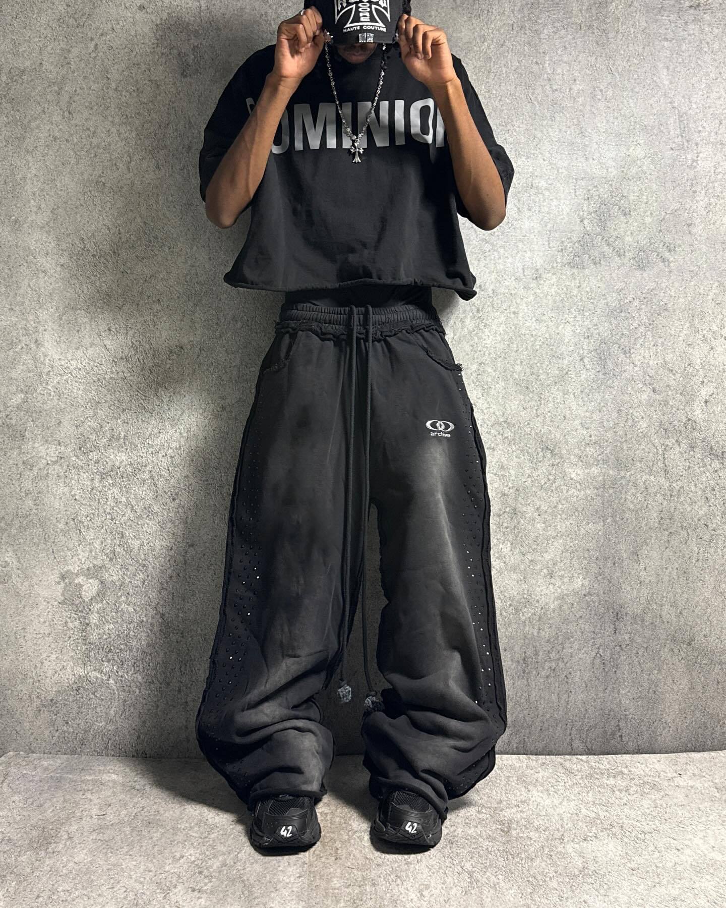 American Personalized Street Design Hot Diamond Casual Retro Loose Trend Casual Pants Straight Men's And Women's Same Trousers_viptrois.com