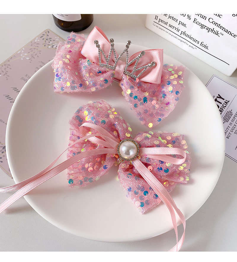 Kid's Cute Bow Knot Alloy Cloth Sequins Hair Clip display picture 3