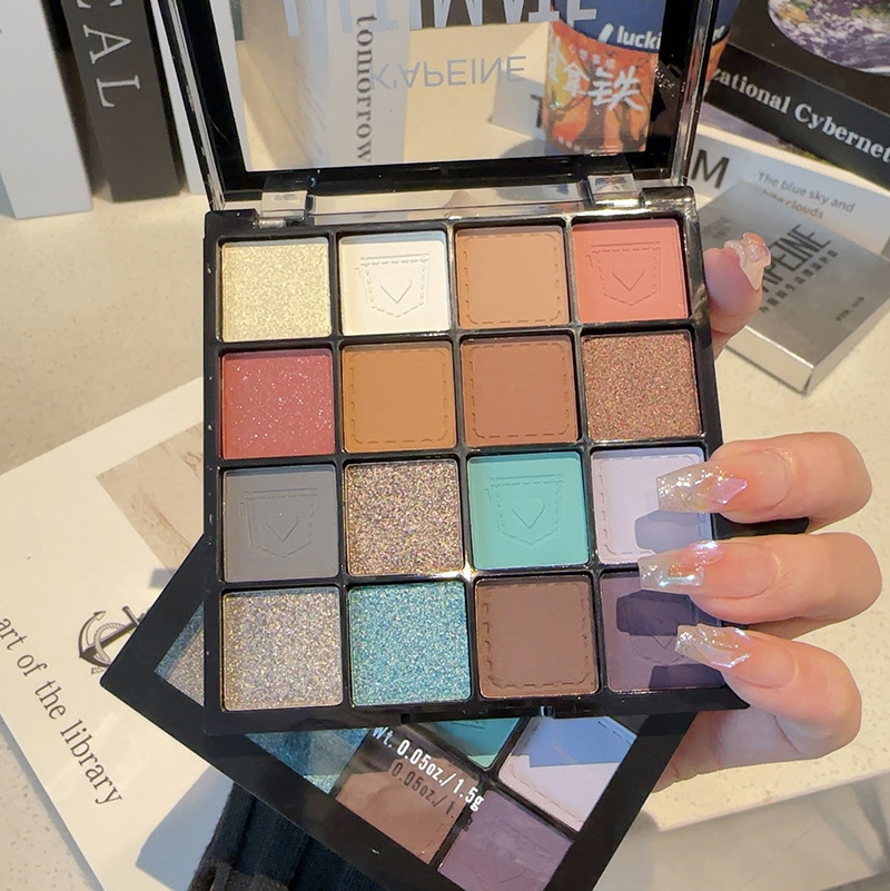 Capel 16-color de la placa de sombra de ojos ins Super caliente placa Denim Perla mate azul ahumado estudiante Denim chica caliente