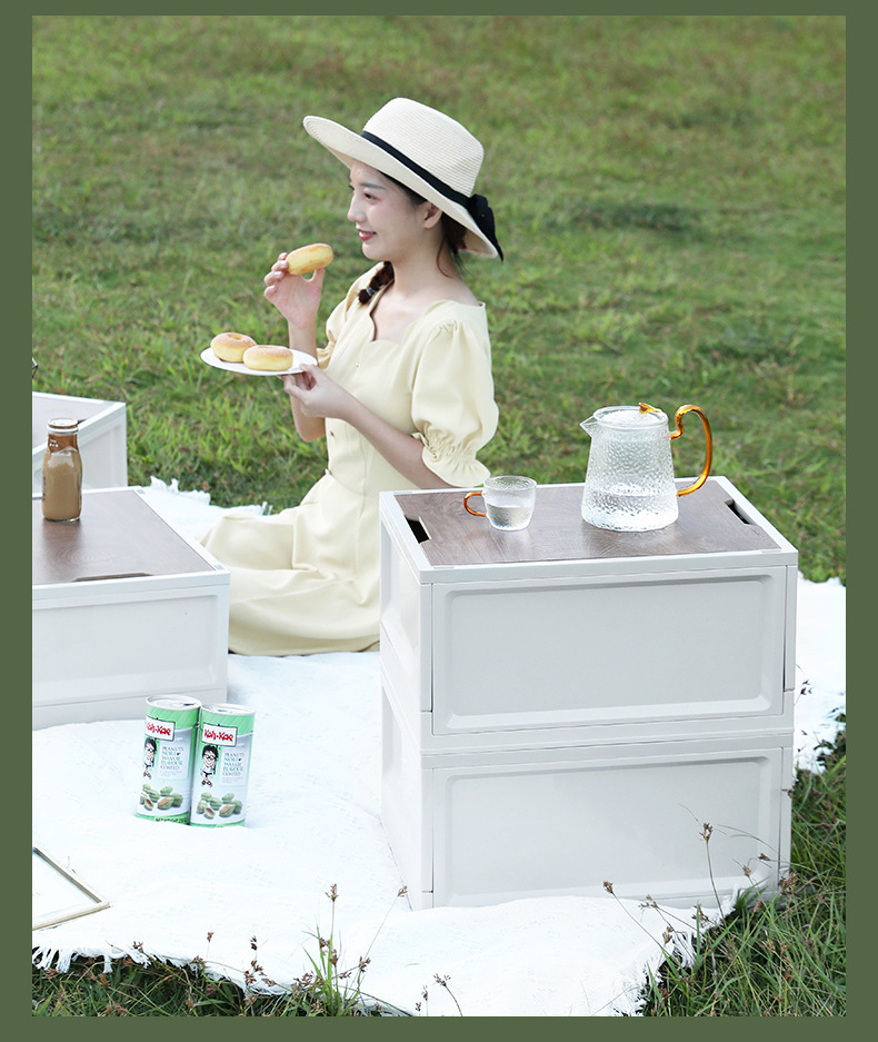 大白熊同款木盖野营箱收纳箱韩国创意户外折叠塑料整理储物置物箱现货批发车载户外收纳箱家用衣物玩具收纳折叠箱大容量折叠储物箱户外露营收纳箱折叠箱野营整理箱车载后备箱收纳盒杂物衣服储物箱日式侧开居家日用整理箱户外多功能露营收纳箱塑料木盖车载折叠箱