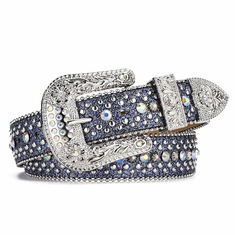 Diamantes de imitación cinturón estilo y2g de las mujeres decoración de la correa ancha moda europea y americana personalizada diamantes incrustados jeans con sentido de diseño versátil