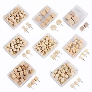 180 Creative Cute Wooden Thumbtacks, Kindergarten Art Nails, I-Shaped Nails, Cork Felt Photos, Sensheng