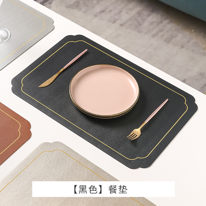 Estilo chino transfronterizo Ruyi Phnom Penh Mantel de cuero Mantel de mesa occidental de alta gama Alfombrilla de mesa redonda impermeable Mantel de hotel