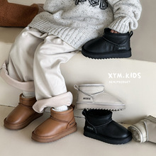 儿童真皮雪地靴2025年冬季新款童鞋时尚复古擦色男女童大棉靴子