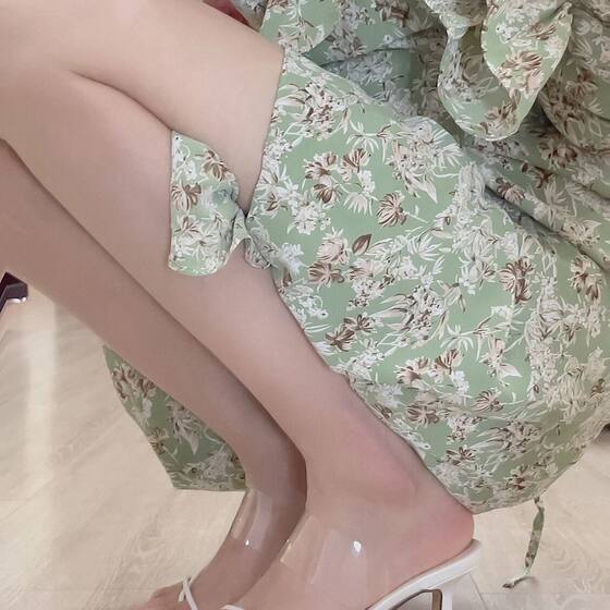 Sandals and Slippers Women's 2025 Summer New Style PVC White Thick Bottom High Heels with Transparent Square Head Women's Summer