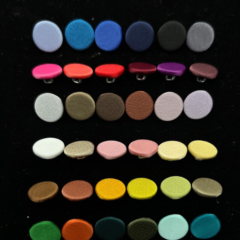 Flat Hand-stitched Acetic Acid Satin Silk Cloth Buckle Decorative Jacket Shirt Clothes All-match Round Cloth Buttons