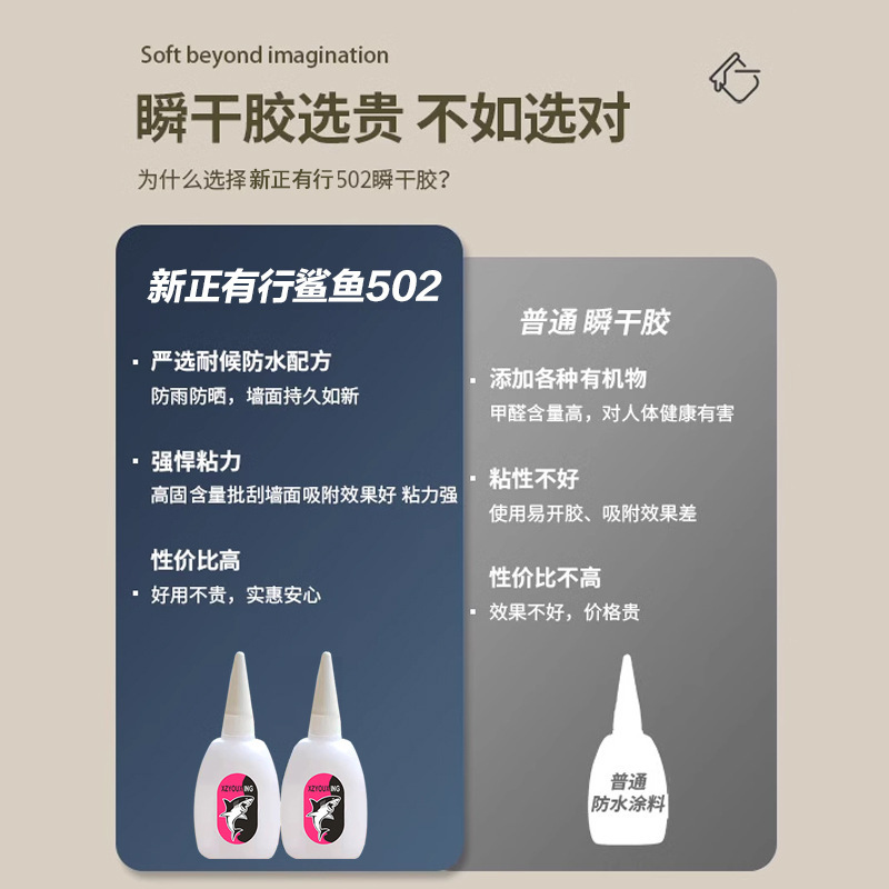 Xinzhenyouxing Shark 502 スーパー接着剤 502 速乾性接着剤瞬間接着剤大ボトル正味重量 25|undefined