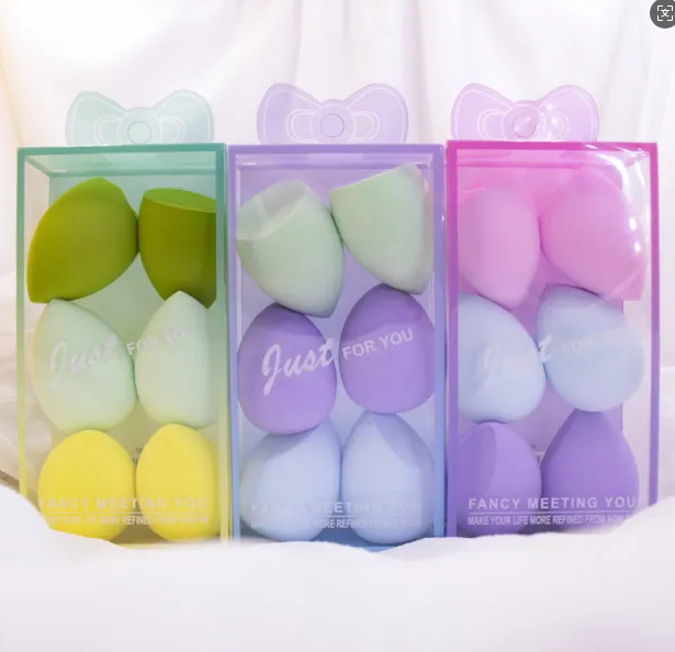 Super suave polvo de huevo de maquillaje de gota de agua calabaza inclinada esponja huevo seco y húmedo de doble propósito color no fácil de comer herramientas de maquillaje de polvo