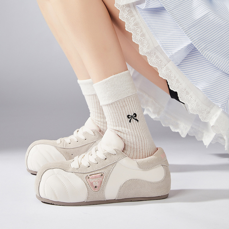 2025年新作プラチナインナー高さトレーニングシューズ、女性用、ファッショナブルで多用途、レースアップカジュアルスポーツ、醜くてかわいい大きなつま先の女性用シューズ|undefined