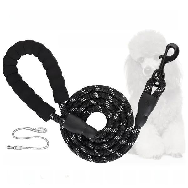 Cross-Border New Model Leash Dog Leash Pet Dog Traction Rope Reflective Nylon Integrated Dog Walking Leash Bite-Resistant Dog Chain