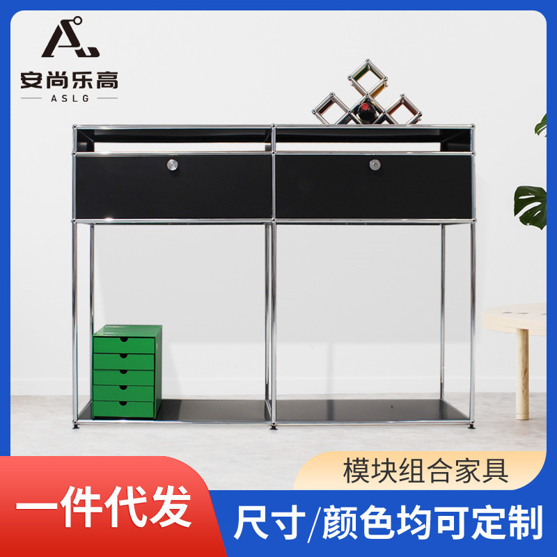 模块家具柜简约ins艺术创意网红收纳柜不锈钢设计感床头柜厂家量