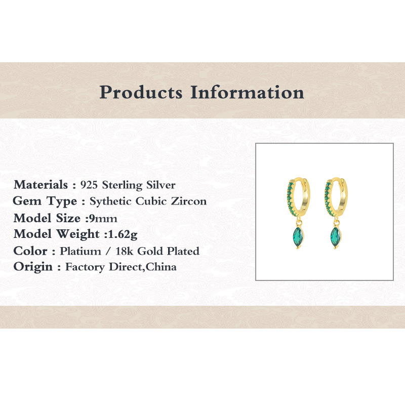 4g Weight Zircon Inlay Material 1 Pair Fashion Water Droplets Sterling Silver Inlay Zircon Drop Earrings