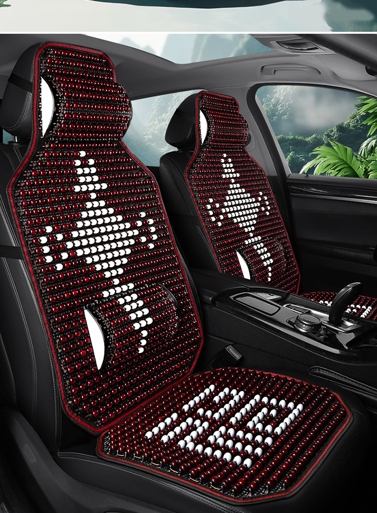 Car accessories car wooden bead cushion four seasons universal non-slip ergonomic breathable car cushion suit cushion