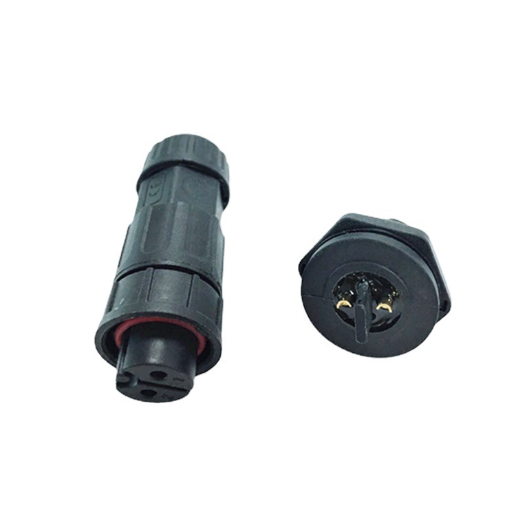 厂家供应利路通2芯M19防水连接器 焊接式耐高温 大电流防水接头