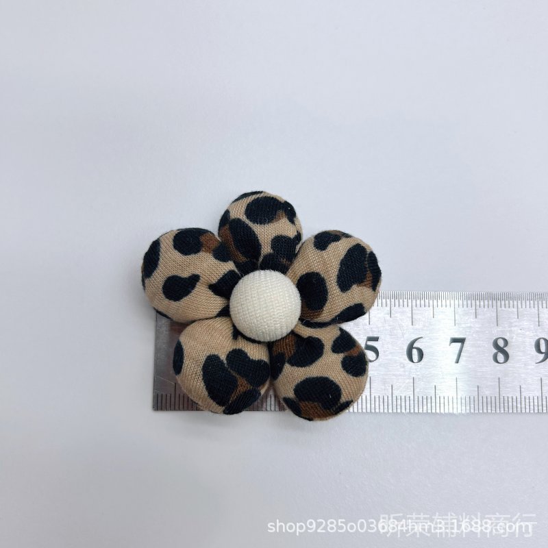 新款豹纹手工布艺花朵蝴蝶结饰品配件DIY鞋袜包挂配件手机壳辅料|undefined