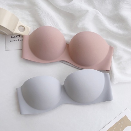 Strapless underwear for women with small breasts, push-up, non-slip, summer thin tube top, anti-exposed, beautiful back, seamless bra, no steel ring