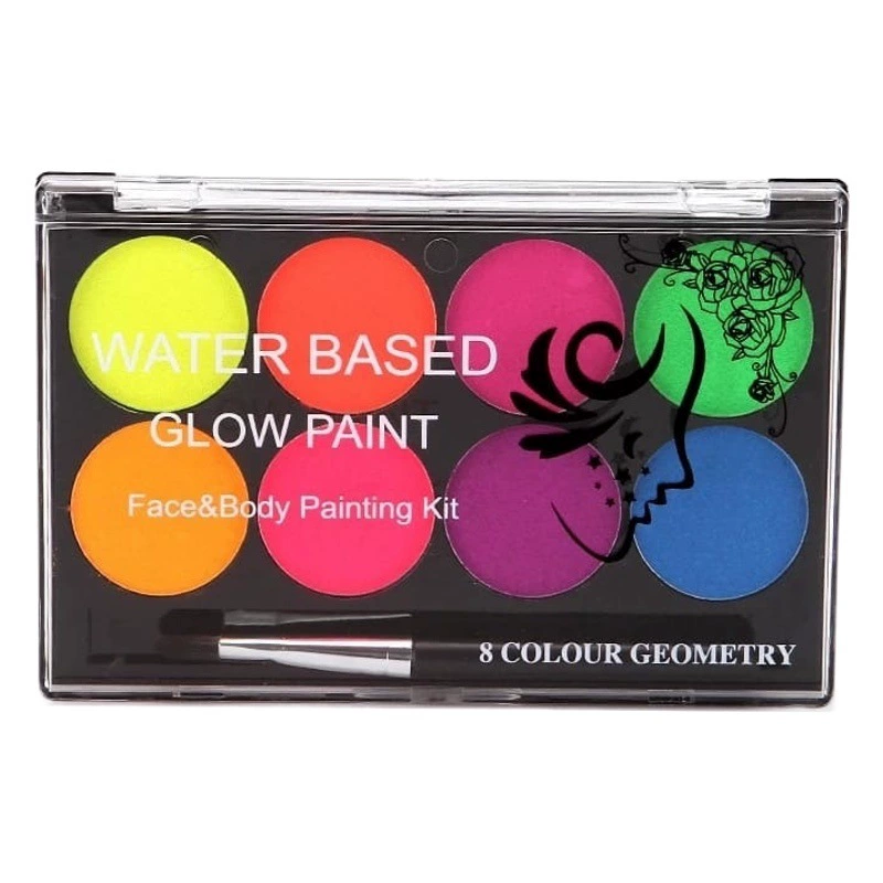 В наличии 8-цветная флуоресцентная Водорастворимая краска для тела цвет лица дразня макияж Кубок мира фанатов масляной краской список