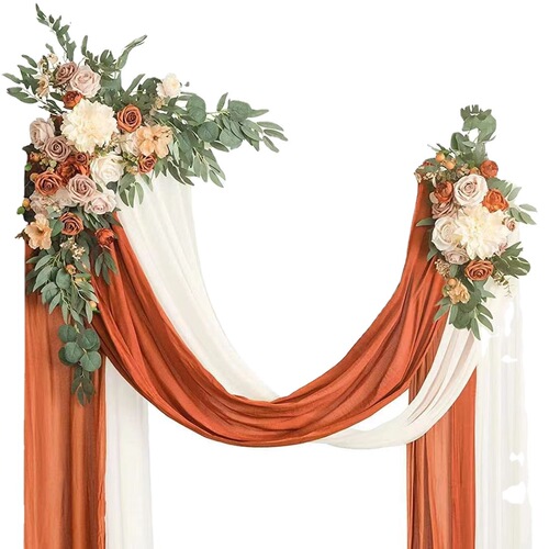 Amazon Wedding Arched Archery Four-Piece Suite Artificial Flower Welcome Plaque Fake Flowers Outdoor Decoration Flower Art Scene Decoration