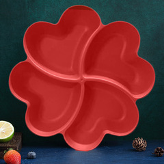 Festive Red Heart-Shaped Tiered Storage Fruit Bowl for Home Living Room Coffee Table Dry Fruit Snack Plate Dessert Plate Heart-shaped Plate