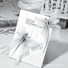 1只起批7cm立体双层黑白绢沙蝴蝶发夹女仿真薄纱蝴蝶古风汉服头饰