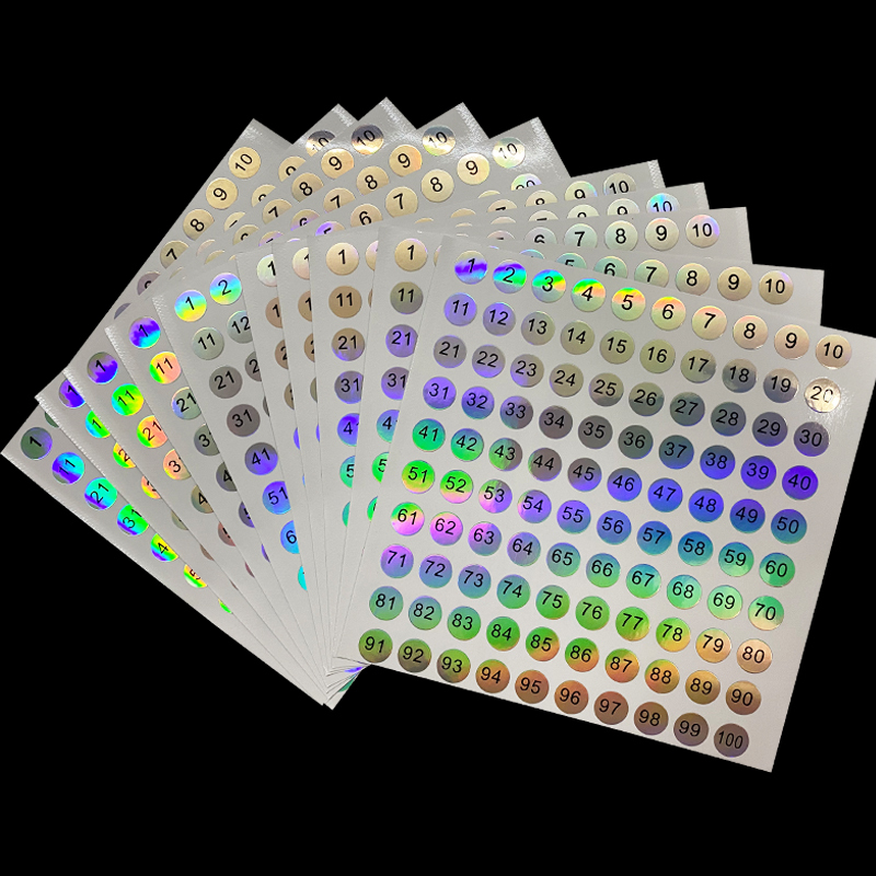 Nail Polish Glue Bottle Number Digital Cup Number Sticker Laser Waterproof Photo Album Label 1-1000 Consecutive Numbers