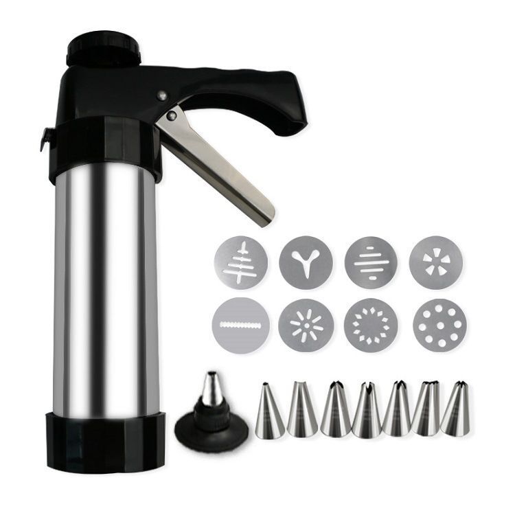 Amazon Cookie Press, Decorating Gun Mold, Decorating Tips, Icing Cream Squeeze Dots Baking Tools, Stainless Steel Set