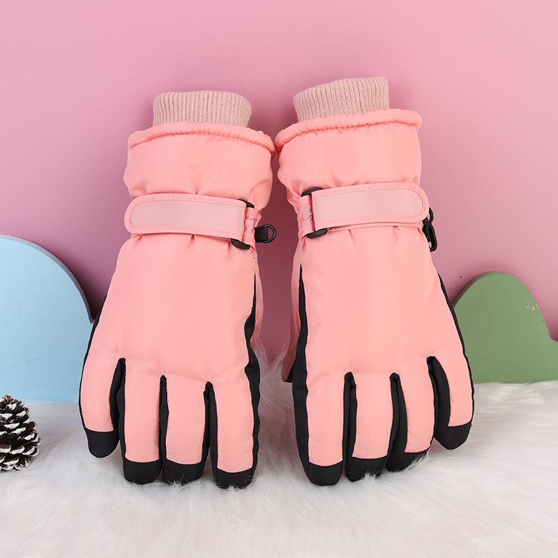 Pantalla táctil para niños de 3 - 17 años de invierno grueso a prueba de frío impermeable a prueba de viento antideslizante y caliente para jugar con guantes de seda