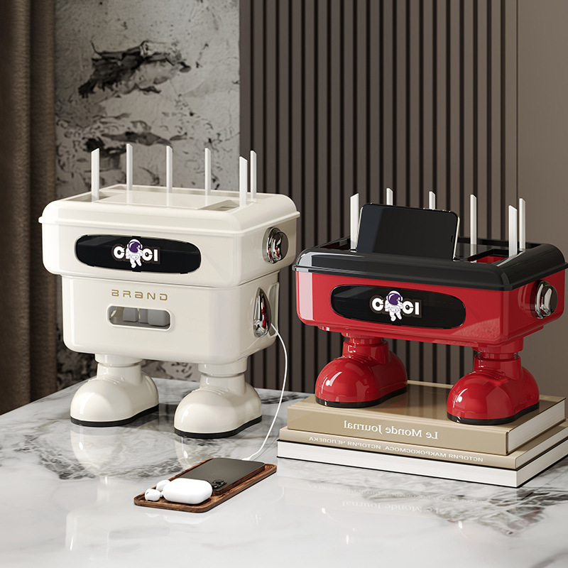 Cartoon Astronaut Router Storage Box Wifi Tv Set-Top Box Wireless Optical Cat Placer Wire Socket