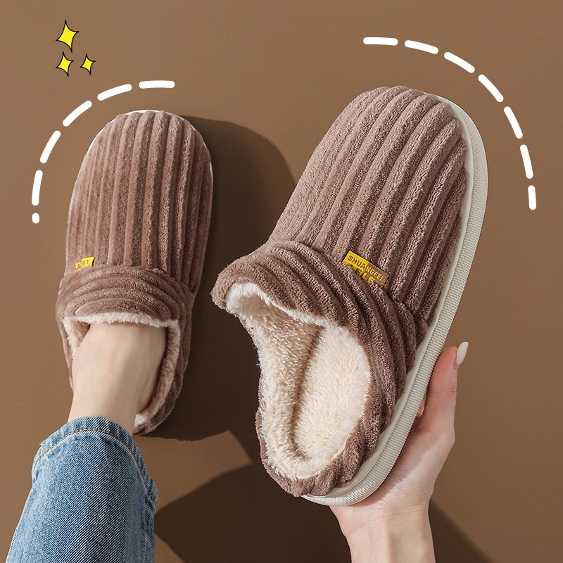thumbnail image 1 of Zapatillas de algodón para hombre, parejas, interior, hogar, cálido, hogar, confinamiento en casa, zapatillas de lana, mujer, invierno, 1 of 5