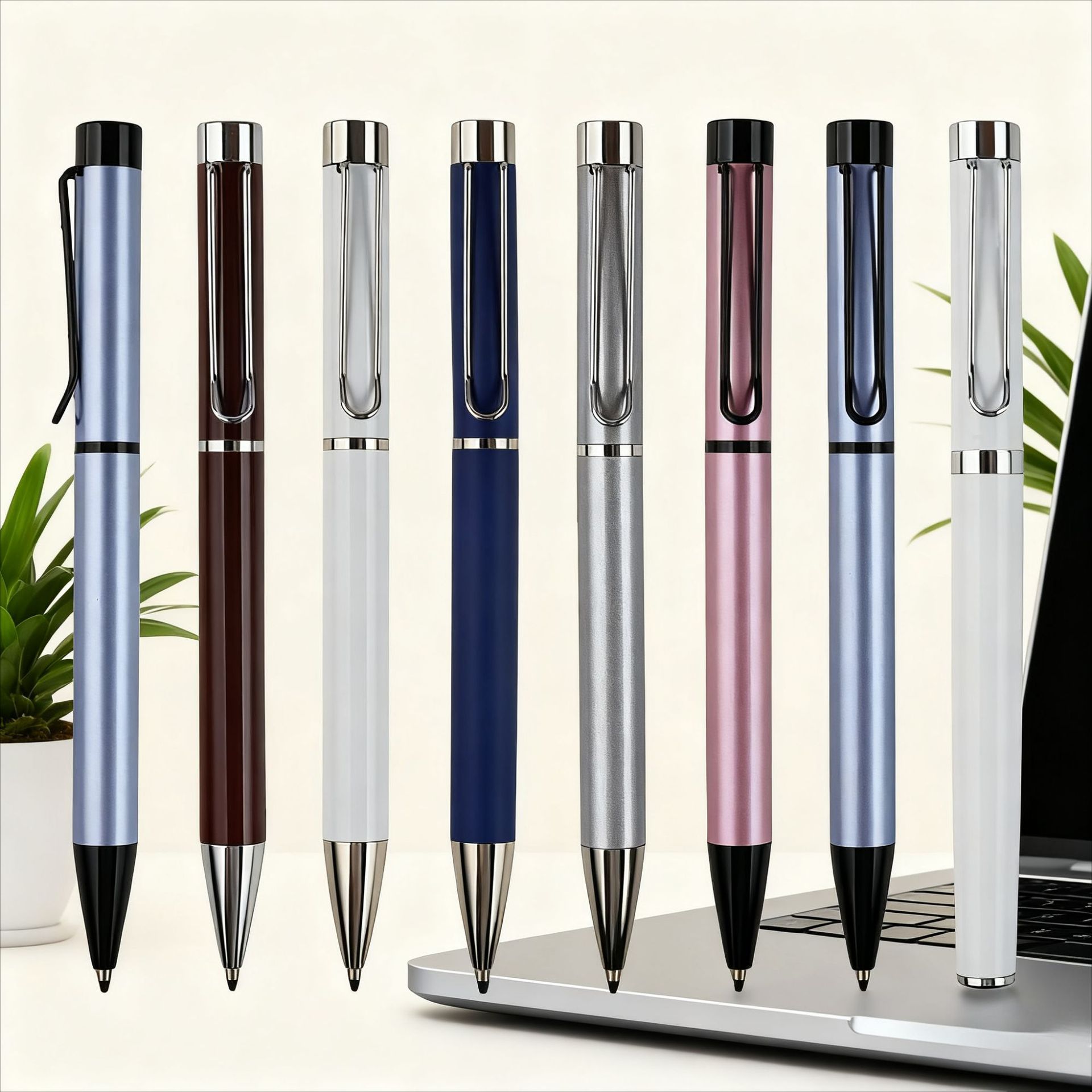 Morandi Color U-Shaped Pen Clip Metal Ballpoint Pen Gel Pen Signature Pen Rotating High-Value Business Gift Pen