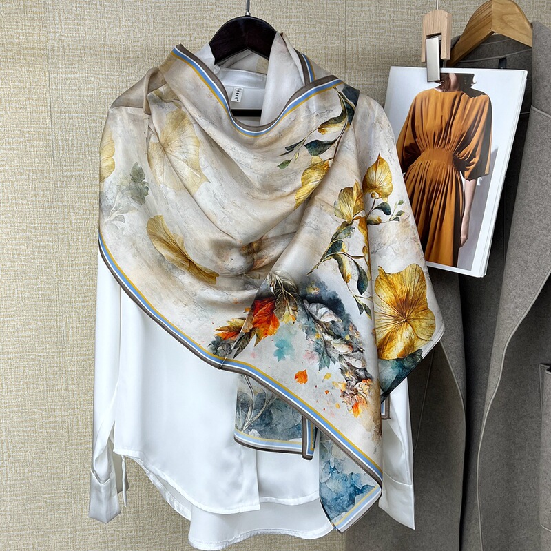 Mulberry Silk Satin Face Long Silk Scarf Mulberry Silk Scarf Shawl Dress Cheongsam Silk Scarf Flower Print Mulberry Silk Satin Face Long Silk Scarf Mulberry Silk Scarf Shawl Dress Cheongsam Silk Scarf Flower Print