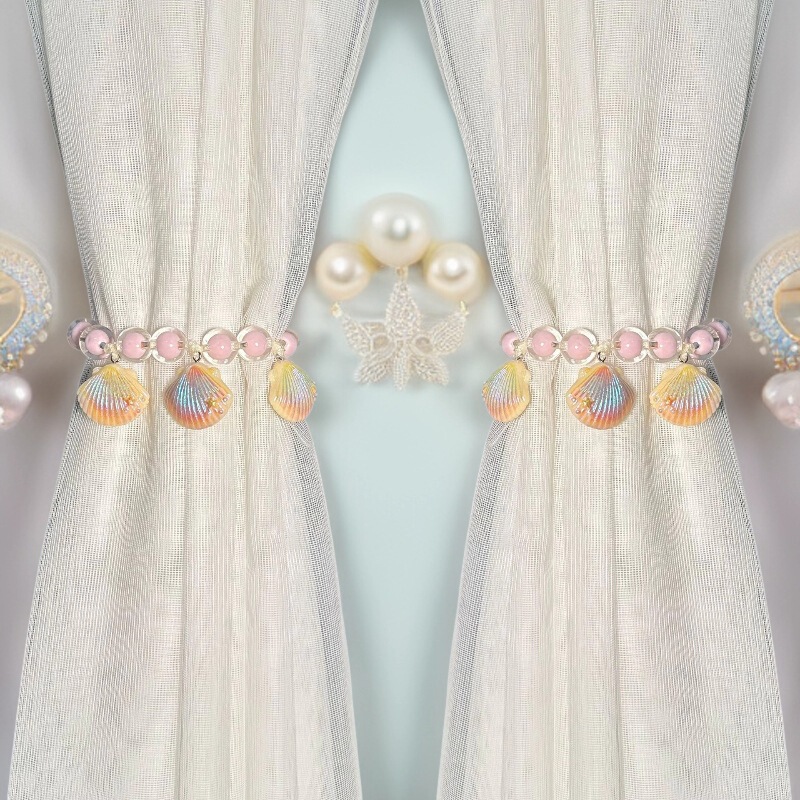 Cross-Border Light Luxury Curtain Straps, Beach Series Curtain Buckles, Rope Delivery, Macaron Curtain Decoration