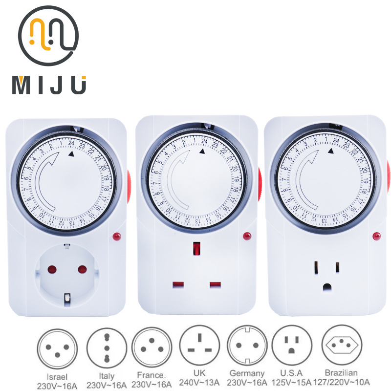 Transfronterizo francés-americano británico estándar de sincronización socket 15 minutos grupo alemán mecánico espacio-tiempo interruptor temporizador