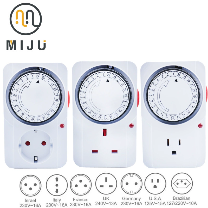 Трансграничная французско-Американская Британская стандартная розетка ГРМ 15-минутная группа Немецкий стандартный механический таймер таймера