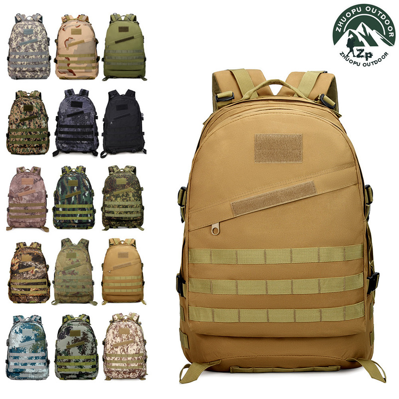 Zhuopu peace elite chicken backpack outdoor large capacity Mountaineering Sports Backpack camouflage tactical 3D backpack