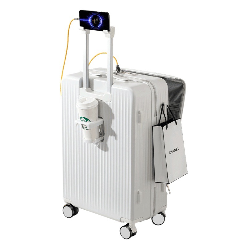 Entrega de una sola pieza 20 pulgadas de Apertura frontal equipaje hombres y mujeres nuevo multi-funcional contraseña equipaje trolley caso al por mayor