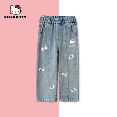 HelloKitty秋季新款女童裤子中大童休闲牛仔裤ACJMKQ10108