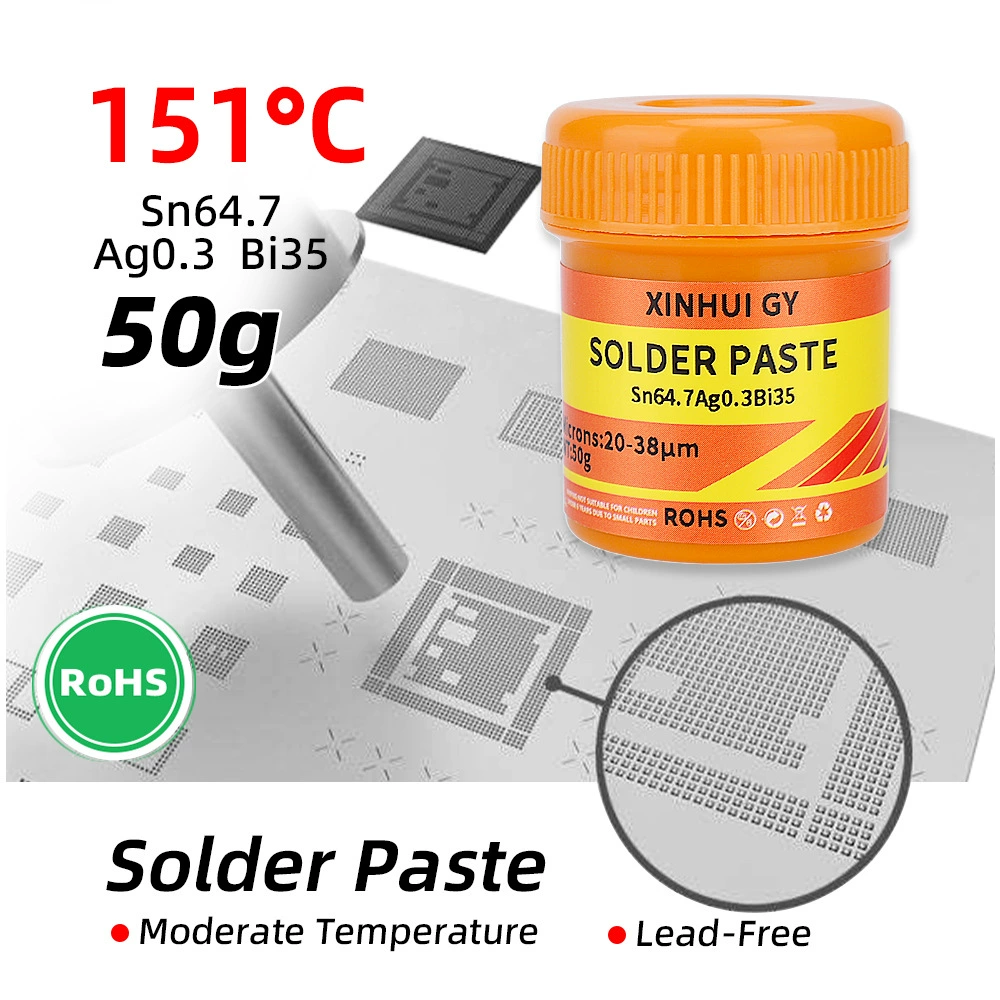 Бессвинцовый 151 ℃   Паяльная паста средней температуры 50 г в бутылке