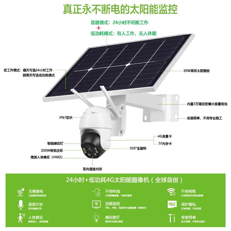 4g摄像头监控高清网络球机小半球大半球一体机方案工厂安装施工