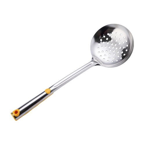 Modern Minimalist Wheat Copper with Vintage Wood Handle Kitchen Spoon Set, Nordic Style Stainless Steel Ladle