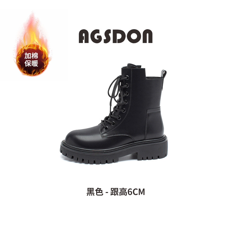 Botas retro Martin de Augu Shiden para mujer, nuevas para otoño e invierno 2025, con suela gruesa y tacón grueso, estilo británico, botas cortas de primavera y otoño, botas individuales.