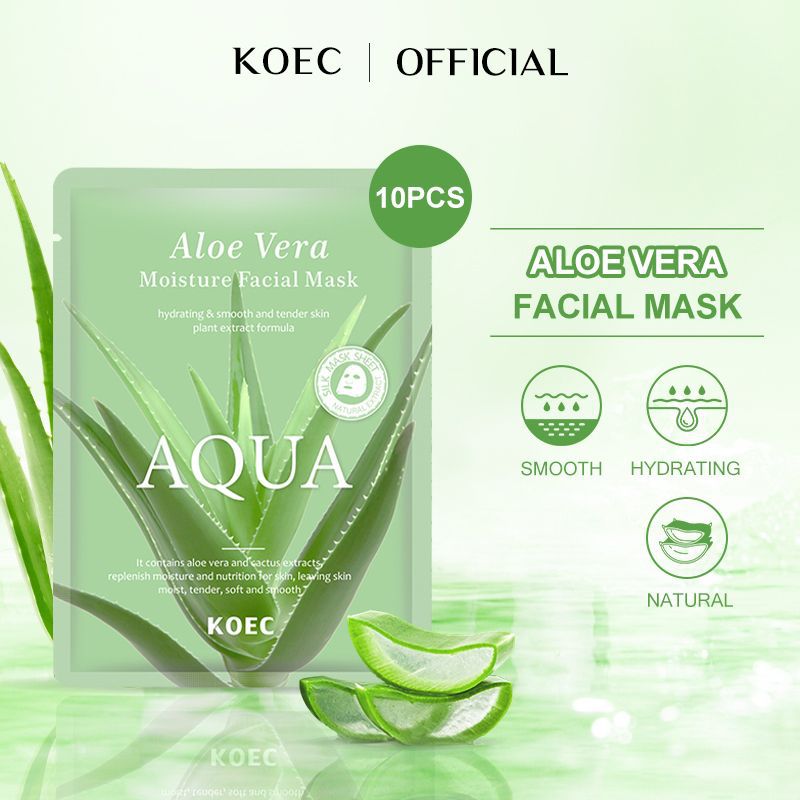 KOEC full English version aloe facial mask 10 pieces plant fruit moisturizing nourishing foreign trade cross-border wholesale