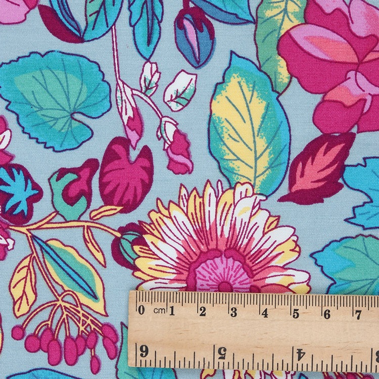 2021 floral activa impresión orgánica tela de vestido de algodón