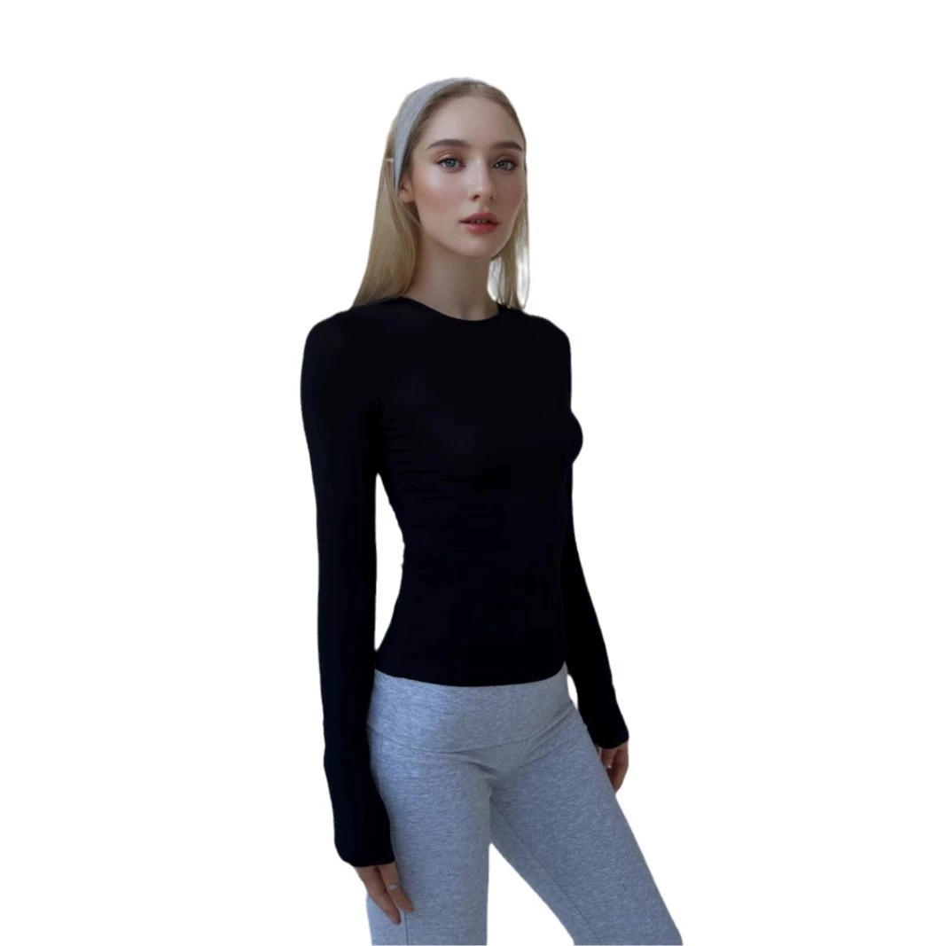 Демисезонный цветной реглан под тело с длинным рукавом, с рукавом, slim fit, облегающий, оптовый