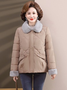 Утепленная куртка для матери, демисезонный короткий пуховик, в западном стиле, для среднего возраста
